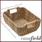 Casafield Set of 2 Water Hyacinth Seagrass Oval Storage Baskets with Wooden Handles - Woven Bin Organizers